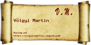 Völgyi Martin névjegykártya
